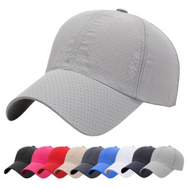 Baynetin Mesh Baseball Cap, Men's Breathable Quick Drying Baseball Cap, Mesh Leisure UV Baseball Cap, Adjustable Sports Cap, gray