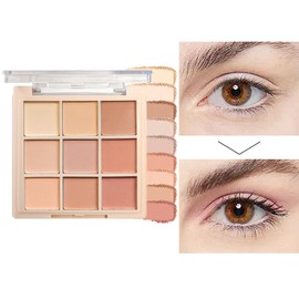 MEICOLY 9 Colors Glitter Eyeshadow Palette,Long Lasting Shimmer Eye Makeup,Waterproof Shimmer Matte Shade,Glitter Eye Shadow Eye Glitter Makeup,Light Flesh