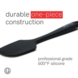 UpGood Silicone Spatula Set 600°F - High Heat Resistant Nonstick, Small and Large Kitchen Spatulas - Flexible BPA Free Professional Grade Cookware - Utensils for Cooking, Baking, Mixing(4 Pcs, Black)