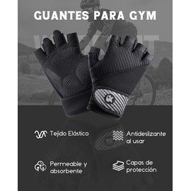 RFID Guantes para Gym, Guantes Deportivos para Hombres y Mujeres, Guantes de Fitness y Ciclismo, Guantes Antideslizante y Transpirable para Entrenamiento en Gym, Crossfit, Correr (Medium)