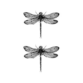 SanerLian Dragonfly Temporary Tattoo Sticker Waterproof Vintage Classic Shoulder Arm Back Body Art 10.5X6cm Set of 5 (SF4815)