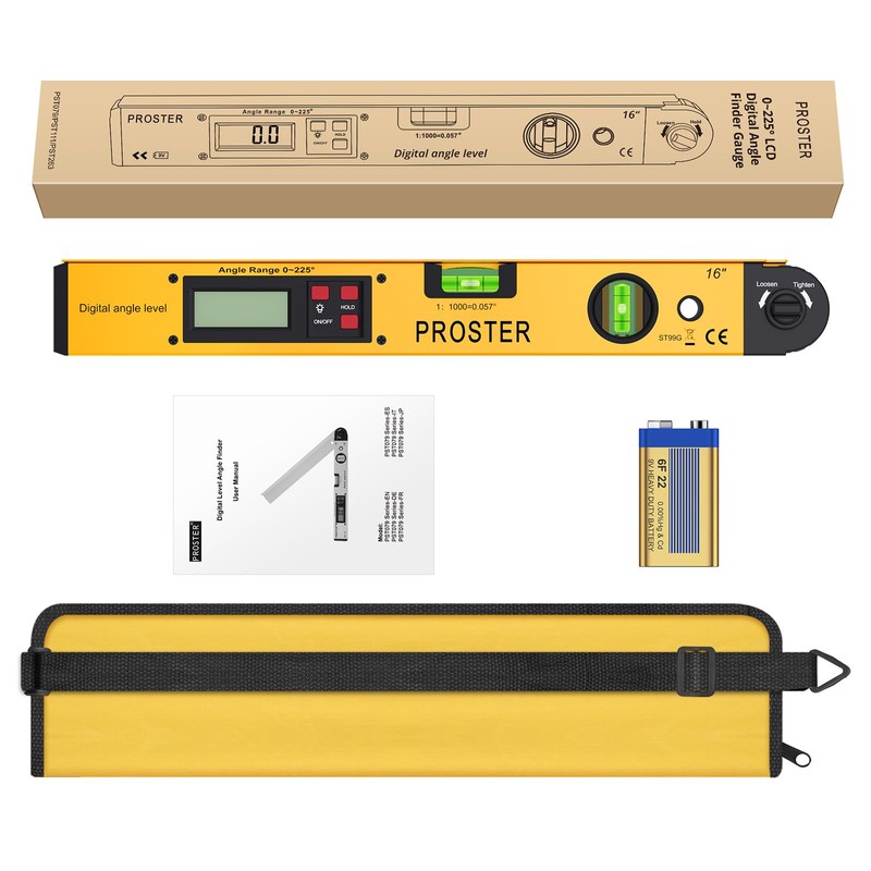 Proster Digital Angle Finder Gauge - Aluminum Angle Finder 16