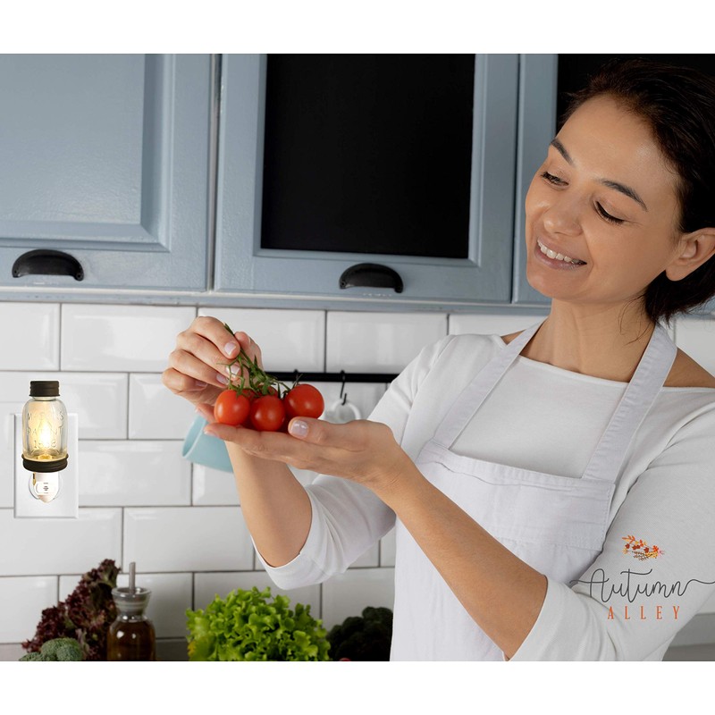 Rustic LED Mini Mason Jar Night Light in Bronze |