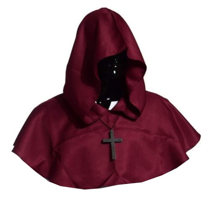 Golden Service Priest Robe Monk Medieval Hooded Monk Renaissance Robe