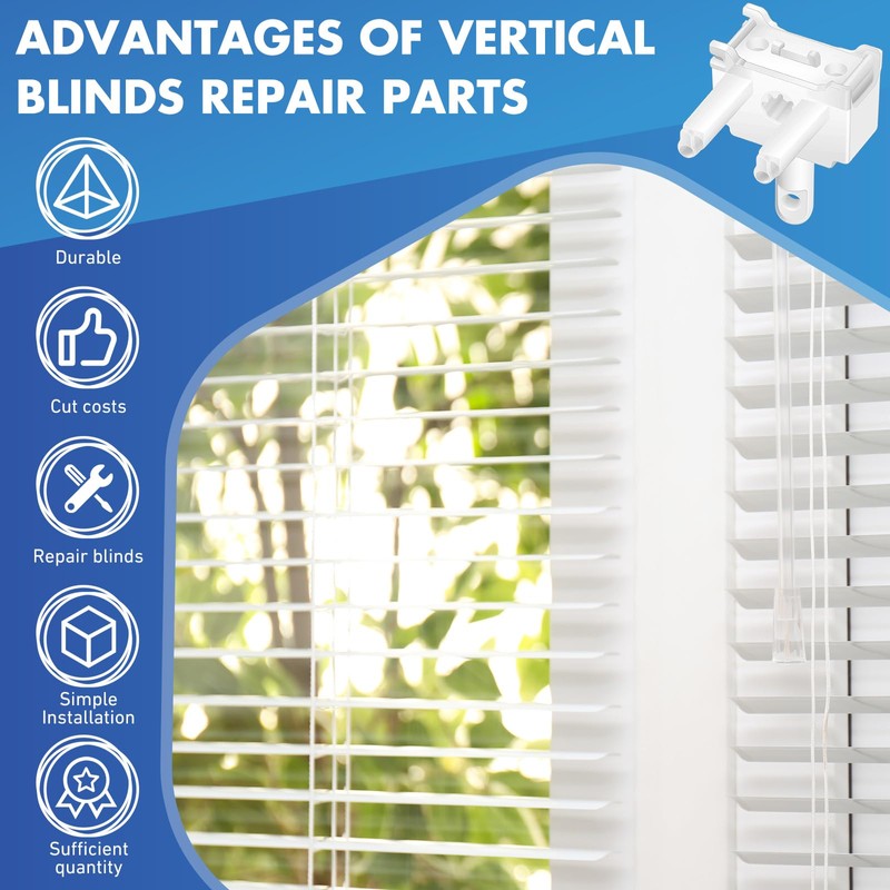 Vercraft 2 Pcs Vertical Blind Wand Control Replacement Repair Accessories