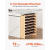 VEVOR Stackable Modular Wine Rack, 8-Tier 72 Bottles, Freestanding Wines