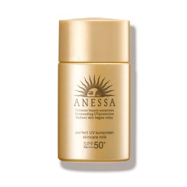 ANESSA SPF50+ ANESSA Perfect UV Skin Care Milk, a Mini Sunscreen, Citrus Soap Scent, 0.7 fl oz (20 ml)