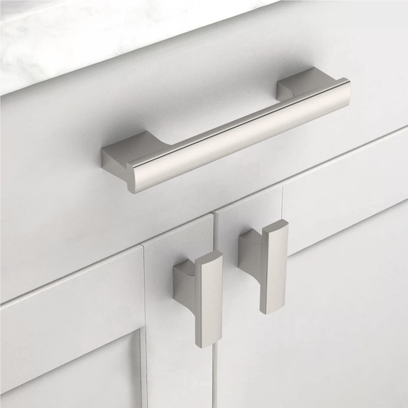 Amerdeco 10 Pack Brushed Satin Nickel Cabinet Pulls 4 Inch(102MM)
