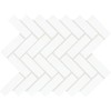TileHQ 1" x 3" Ceramic Herringbone Mosaic in Semi-Gloss Arctic