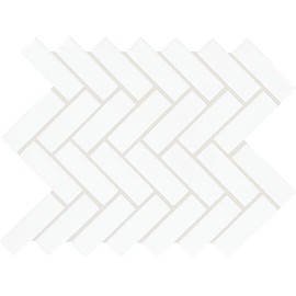 TileHQ 1" x 3" Ceramic Herringbone Mosaic in Semi-Gloss Arctic White for Kitchen Backsplashes, Bathroom Walls, Decorative Accents | (10 PC Per Carton) (6 SQFT Per Carton)