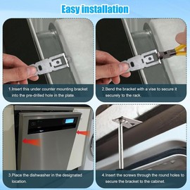 Snblzhef 2Pcs Dishwasher Mounting Fastening Bracket, WD01X27759 Dishwasher Quartz Countertop Install Clips