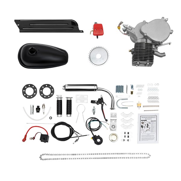 HinLIaDa 100CC Bicycle Engine Kit, 2-Stroke Bike Cycling Motorized Bicycle