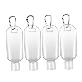 Vaguelly 50ml Refillable Travel Bottles with Hook 6pcs Hand Press Containers for Travel Random Color