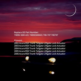 Door Lock Latch Actuator Motor Assembly on Rear Cargo Hatch Compartment Liftgate for 2002 2003 2004 2005 2006 Acura RSX Replace 74896-S6M-A01 74896S6MA01 746-747 746747