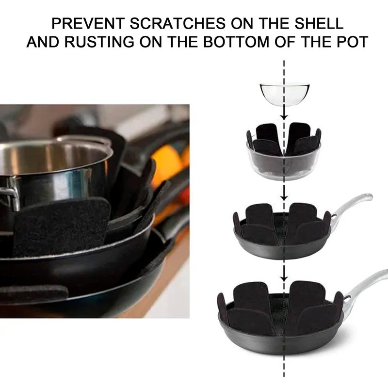 MUNSKT 6 Piece Pot Pan Protectors for Stacking, Larger Thicker
