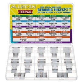 ALLECIN 21 Values 250V Fast Slow Blow Ceramic Fuses Assortment Kit 5X20MM F 1A 2A 5A 10A 15A 20A Generac Fusibles 6X30MM T 1 5 10 15 20 Amp Time Delay Tube Microwave Fuse Set