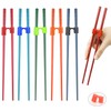 5 Pairs Chopsticks and Chopstick Helpers Set, Plastic Hinges Connector