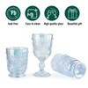 Sungmor Vintage Pressed Glass Goblet Glassware Set of 6, Classic