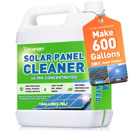 Teexpert Solar Panel Cleaner (1 Gallon Makes 600 Gallons), Super Concentrated Glass & Solar Panel Cleaning, Streak-Free Quick Dry Remove Dirt, Dust, Droppings, Oils, Fingerprints & Water Spots