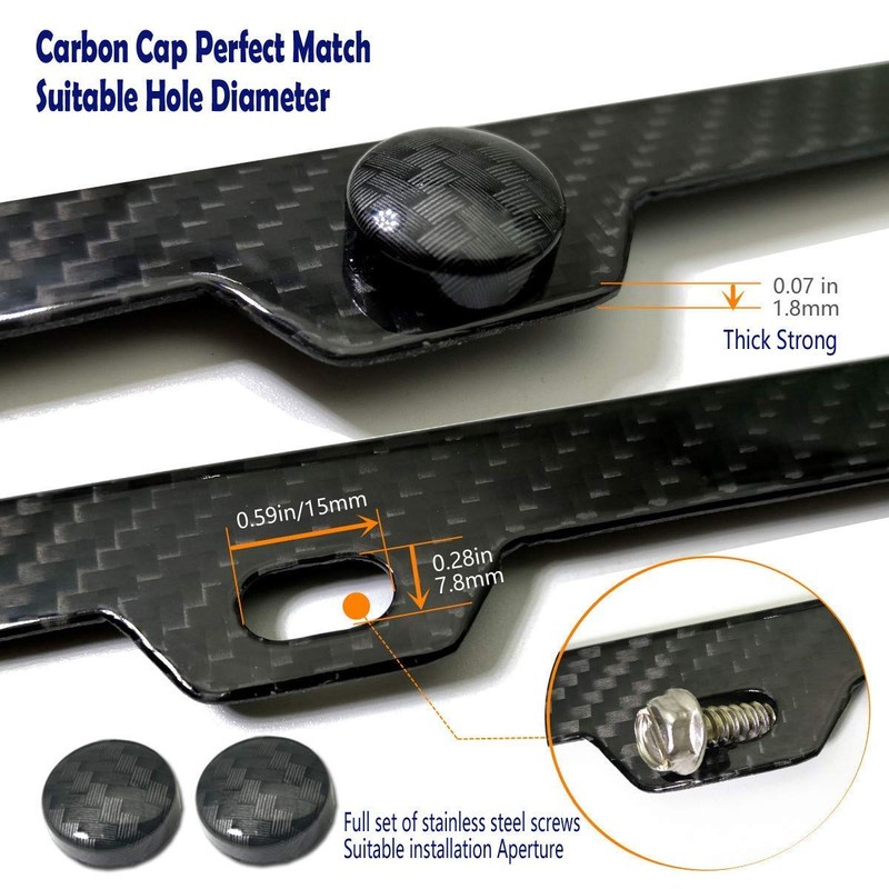 Aootf Carbon Fiber License Plate Frame - Aluminum License Plate