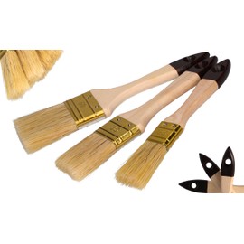 ToolSpace Flat Brush Set Wooden Handle Brush Gloss Brush Professional English Brush Set 3 Pieces 25 mm, 36 mm, 50 mm Width