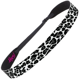 Hipsy 3-pack Women's 1980s Inspired 80s Decade 7/8" Wide Headbands Hairbands for Women Girls & Teens (Grey Skulls/Black Checkerboard/Grey Cheetah 3pk)