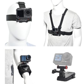 Accessory Kit for DJI Osmo Action: Camera Chest Strap, Camera Head Mount, Camera Wrist Mount, Camera Backpack Clip Mount , J-Type Quick-Release Mount, Compatible with DJI Osmo Action 5 Pro, Action 4