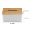 Napkin Case, Removable Bamboo/Wood Cover Plastic Tissue Box Holder Storage