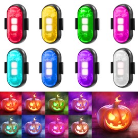 8PCS Wireless Led Aircraft Strobe Lights with Remote, 8 Colors Waterproof Anti-Collision Moto Glow Up Warning Lights,High Brightness Wireless Led Strobe Light Underglow for ebike Car Motorcycle Drone