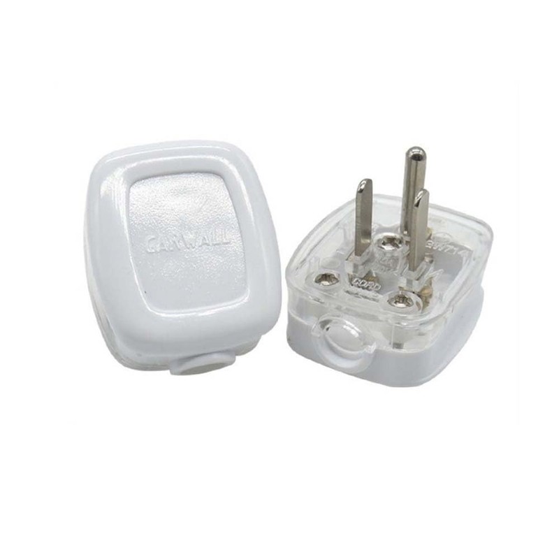 NEMA 5-15P Right-Angle Replacement Plug (White) – 125V 10A Angled