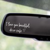 2 x Rear View Mirror Decal - I Love You