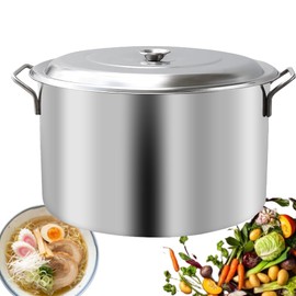 Stockpot 22 Qt, Stainless Steel Large Cooking Pot with Lid - Japard Sauce Soup Cookware with Handle, Heavy Duty Induction