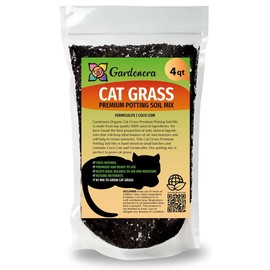 Premium Organic Cat Grass Mix by Gardenera - Support Your Cat's Well-Being with a Nutrient-Rich Blend - 4 QUARTS