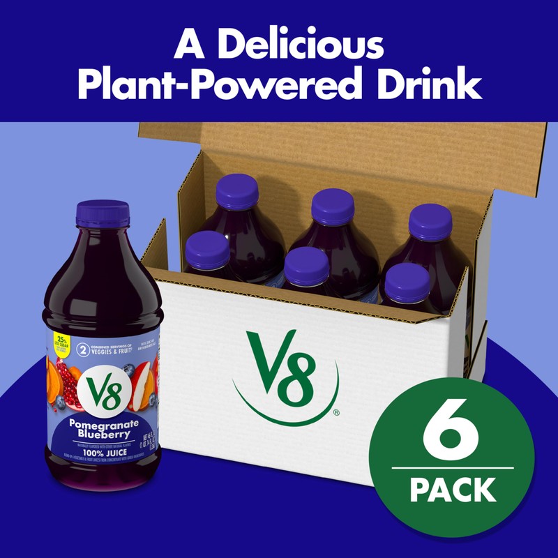 V8 Pomegranate Blueberry 100% Fruit and Vegetable Juice, 46 fl