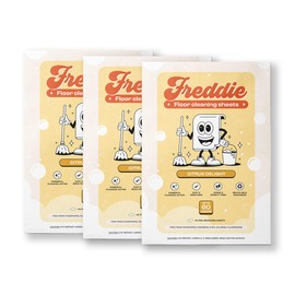 Freddie Floor Cleaning Sheets - Citrus Delight Scent - Plastic Jug-Free - Multi-Surface Cleaner for Hardwood Tile Vinyl - 180 Uses (3 Pack)