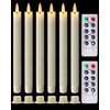 Homemory Real Waxy Flameless Taper Candles with Remote Timer, LED
