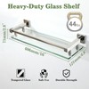 Alise Bathroom Glass Shelf with Stainless Steel Railing, Polished Chrome