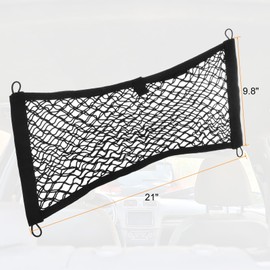 sourcing map 4pcs 2-Layer Small Cargo Net 21" x 9.8" Stretchable Storage Mesh Pocket Net Automotive Cargo Net Storage Pouch Organizer with 16pcs Screws and 16pcs Hooks for Trunk RV Boat