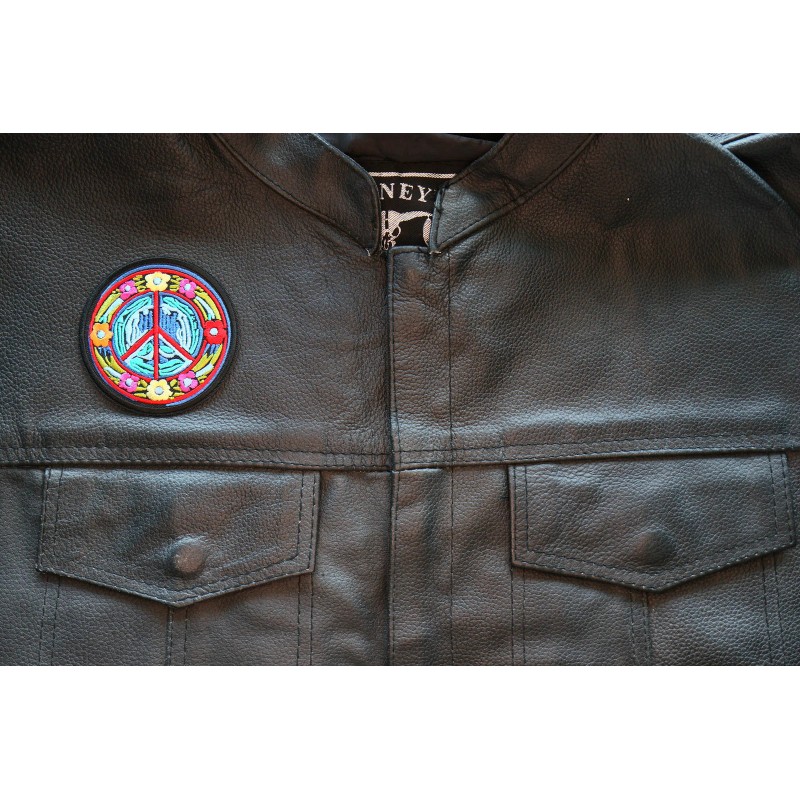 Ivamis Hippie Daisies Peace Patch Embroidered - 3x3 inch -