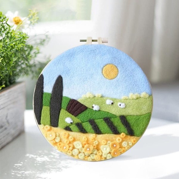 MT Majami Needle Felting DIY Wool Felt Picture Fields Meadows