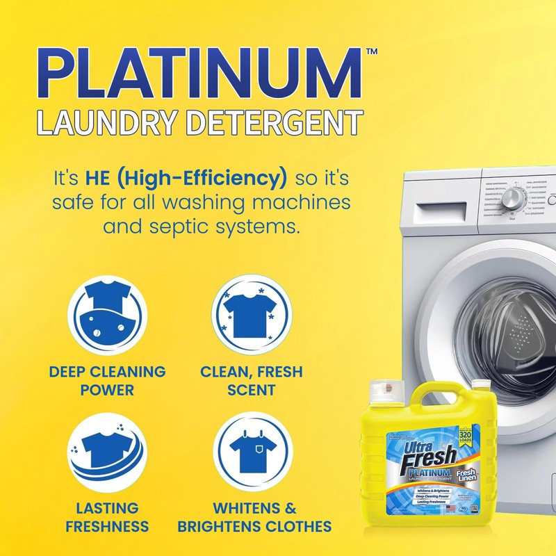 Ultra Fresh 2 Pack Platinum Liquid Laundry Detergent up to