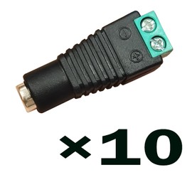 DIANQI DC Power Plug Adapter 12V Barrel Connector 5A 5.5mm x 2.1mm for Led Strip Light CCTV Security Camera (10 x Female)