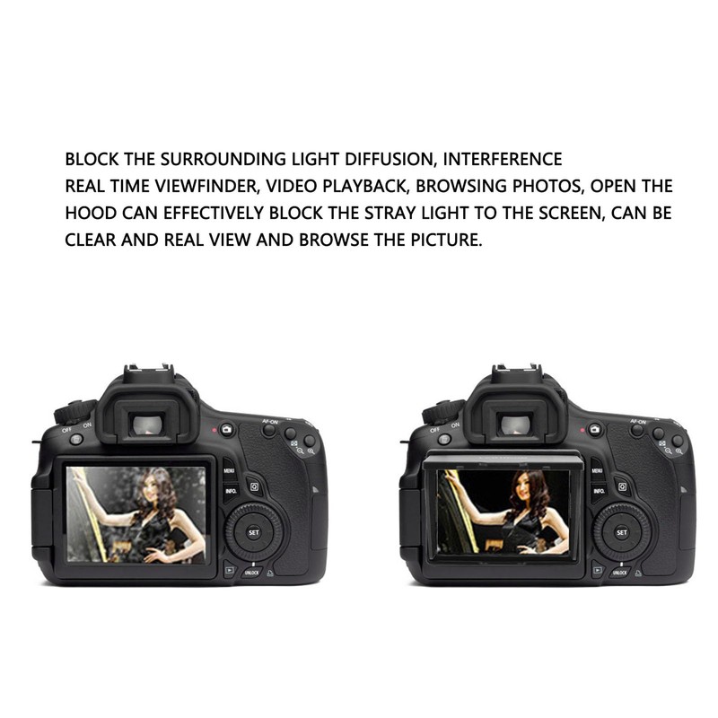 Camera Sun Hood, Camera Screen Hood Sunshade Folding 3.0 Inch