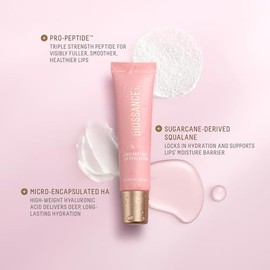 BIOSSANCE Biossance, Pro-PeptideTM Lip Perfector, tratamiento con escualano + péptidos y ácido hialurónico para labios, bálsamo labial hidratante diar