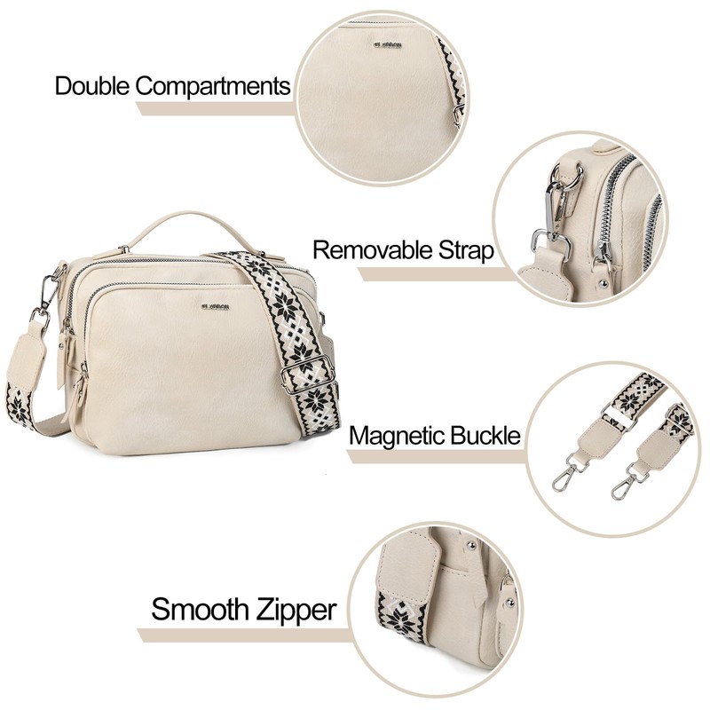 Gladdon Women's Shoulder Bag with Zip, Crossbody Bag, Leather Handbag