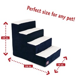 Majestic Pet Portable Pet Stairs | Soft Sherpa Steps Foam Feeling | Steps for Dogs & Cats | Dog & Cat Ramp | Perfect for Bed & Sofa | Indoor Only | Max Weight: up to 250 Lbs