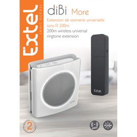 EXTEL diBi More, Universal Funk Klingelerweiterung, bis zu 200 m Reichweite, erweiterbar, Info bei schwachem Akku, lautloser Modus, individualisierbarer Klingelton, 6 Klingeltöne