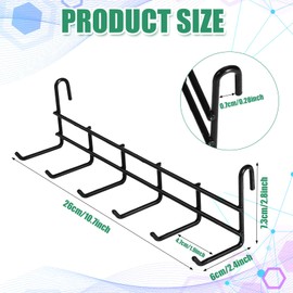 Coume Metal Grid Hooks Rack for Wall Grid Panel, 4 Pack Hanging Hooks for Wall Grid Storage and Display, Grid Wall Accessories Black Organizer for Wire Grid Wall