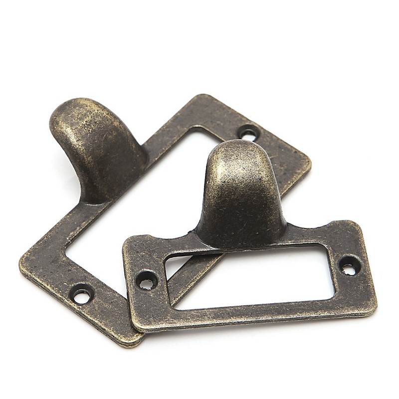 JUNESUN 6x Handle File Name Card Cabinet Label Holder Antique