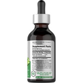 Horbäach Green Tea Extract Liquid Drops | 2 Fl Oz | Herbal Tincture | Alcohol Free | Vegetarian | Super Concentrated Supplement | Non-GMO, Gluten Free